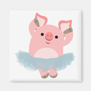 Cute Cartoon Ballerina Varken Magneet