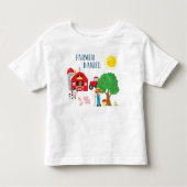 Cute Cartoon Barnyard Animals, Farmer en Tractor Kinder Shirts (Voorkant)