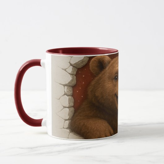 Cute Cartoon Bear Mug Printable | Adorable Animal  (Gauche)