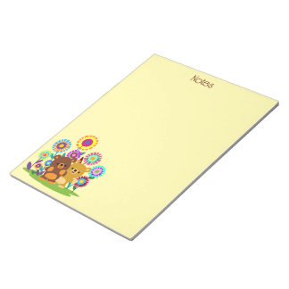 Cute Cartoon Bears' Garden Notepad Notitieblok