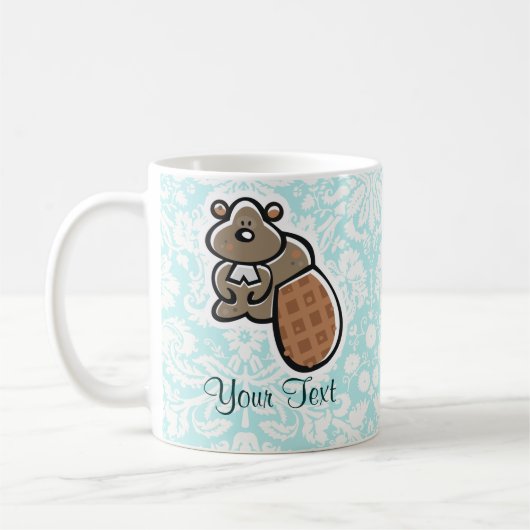 Cute Cartoon Beaver Koffiemok (Links)