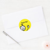 Cute Cartoon Bedankt Geel Ronde Sticker (Envelop)
