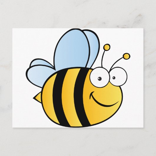 Cute Cartoon Bee Briefkaart (Voorkant)