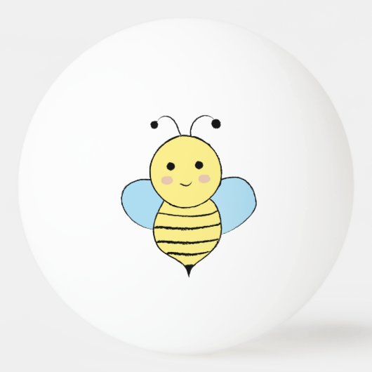 Cute Cartoon Bee Pingpongballen (Voorkant)