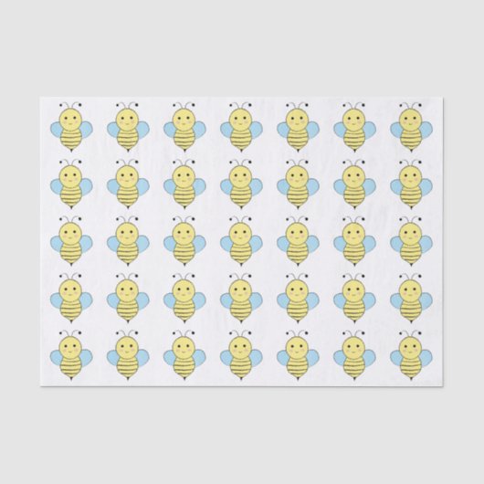 Cute Cartoon Bee Tissuepapier (Voorkant)
