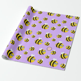Cute Cartoon Bee Wrapping Paper Cadeaupapier
