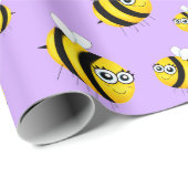 Cute Cartoon Bee Wrapping Paper Cadeaupapier (Rol Hoek)
