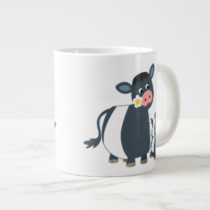 Cute Cartoon Belted Galloway Cow and Calf Jumbo Beker