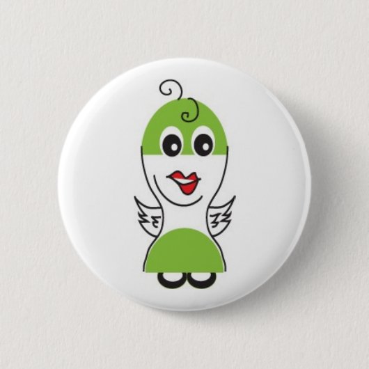 Cute Cartoon Birdie Button (Voorkant)