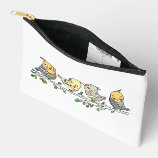 Cute Cartoon Birds bag, Adorable Bird Illustration Etui
