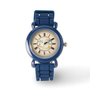 Cute Cartoon Birds Childrens Horloge
