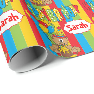 Cute Cartoon Birthday Beer Cadeaupapier