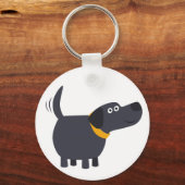 Cute Cartoon Black Labrador Sleutelhanger (Voorkant)