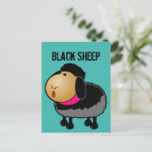 Cute Cartoon Black Sheep Drawing Briefkaart (Staand voorkant)