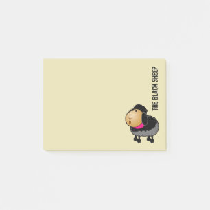 Cute Cartoon Black Sheep Drawing Post-it® Notes