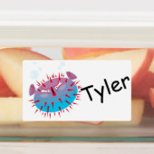 Cute Cartoon Blowfish Labels (Aangebracht)