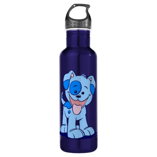 Cute Cartoon Blue Puppy Waterfles (Voorkant)