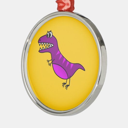 Cute cartoon boos paarse dinosaurus metalen ornament (Links)