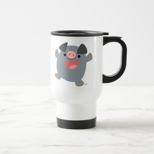 Cute Cartoon Bouncer Pig Commuter Mug (Droite)