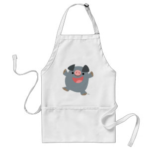 Cute Cartoon Bouncy Pig Apron Standaard Schort