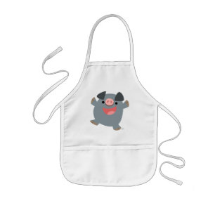 Cute Cartoon Bouncy Pig Children Apron Kinder Schort