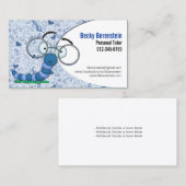 Cute Cartoon Bover Tutor Carte de visite bleu (Devant / Derrière)