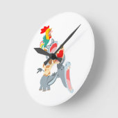 Cute Cartoon Bremen Town Musicians Wall klok (Hoek)