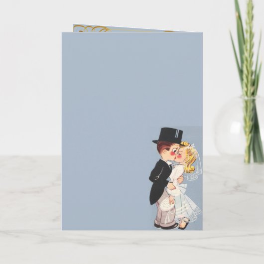 Cute cartoon bruiloft-uitnodiging en rsvp (Achterkant)