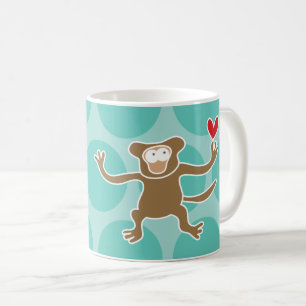 Cute Cartoon Bruine Aap Dots Voor Kinderen Koffiemok