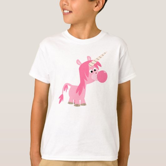 Cute Cartoon Bubble Gum Unicorn Children T-Shirt (Voorkant)