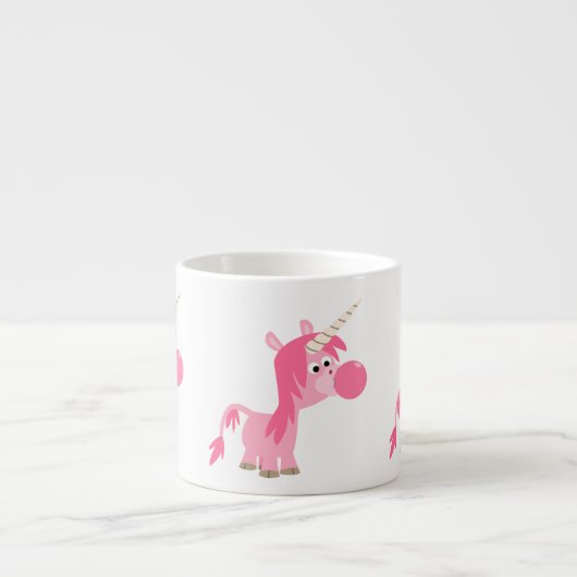 Cute Cartoon Bubble Gum Unicorn Espresso Mok (Voorkant)