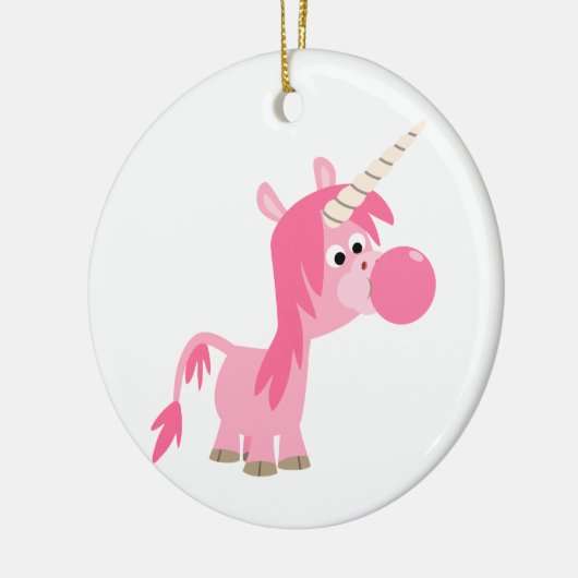 Cute Cartoon Bubble Gum Unicorn Ornament (Links)
