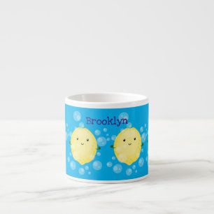 Cute cartoon bubbles afbeelding espresso kop