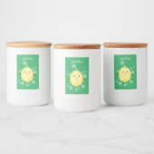 Cute cartoon bubbles afbeelding voedselcontainer etiket (Flessen)