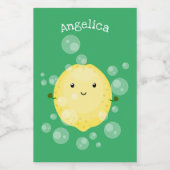 Cute cartoon bubbles afbeelding voedselcontainer etiket (Enkel label)