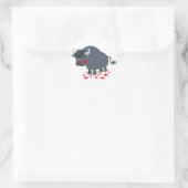 Cute Cartoon Bull en Red Bloom Sticker (Tas)