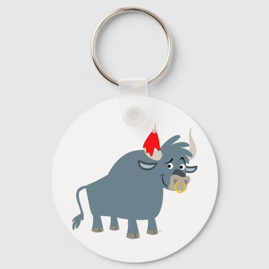 Cute Cartoon Bull sleutelhanger (Voorkant)