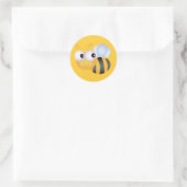 CUTE CARTOON BUMBLEBEE BEE BEE HONEYBEE glimlachen Ronde Sticker (Tas)