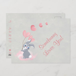 Cute Cartoon Bunny Valentijn Briefkaart
