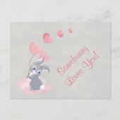 Cute Cartoon Bunny Valentijn Briefkaart (Voorkant)