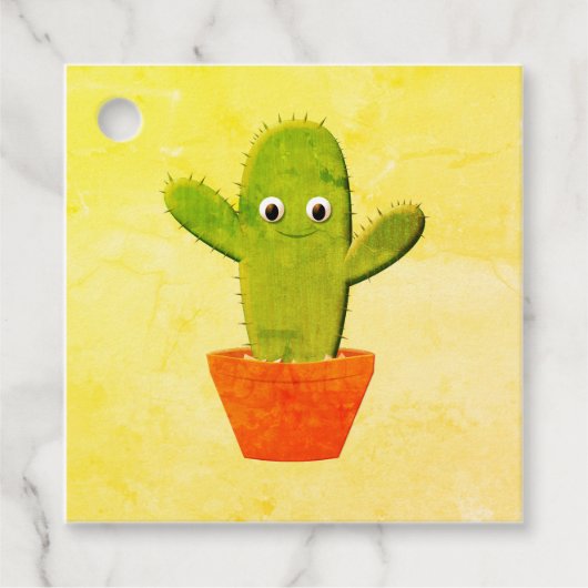 Cute Cartoon Cactus Painting Bedankjes Labels (Voorkant)