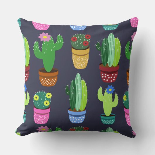 Cute Cartoon Cactus Pattern Kussen (Voorkant)