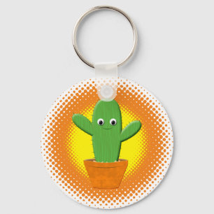 Cute Cartoon Cactus Sleutelhanger