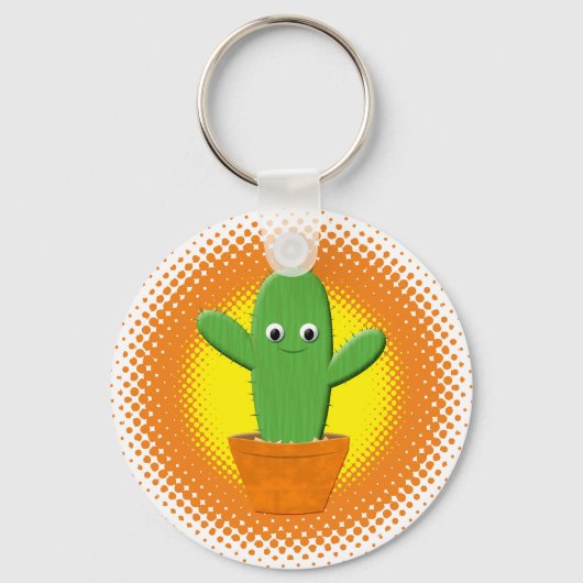 Cute Cartoon Cactus Sleutelhanger (Voorkant)