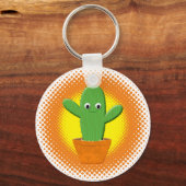 Cute Cartoon Cactus Sleutelhanger (Voorkant)