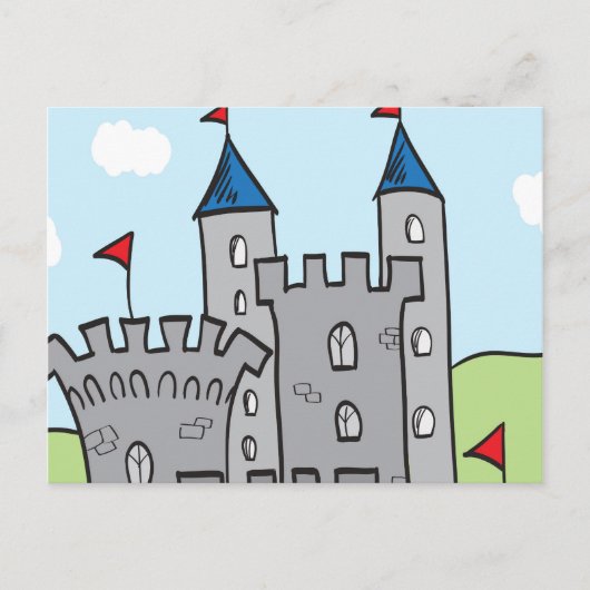 Cute Cartoon Castle Briefkaart (Voorkant)