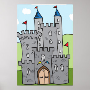 Cute Cartoon Castle Poster