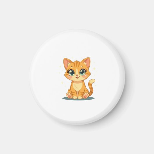 **Cute Cartoon Cat – Adorable Kitty Illustration** Magneet (Voorkant)