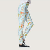 Cute Cartoon Cat and Flowers Pattern Leggings (Rechts)