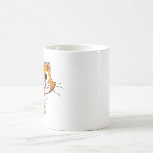 Cute Cartoon Cat Coffee Mug (Centre)